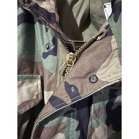 US ARMY WOODLAND CAMO M-65 FIELD JACKET SIZE SMALL REGULAR - Picture 4 of 6